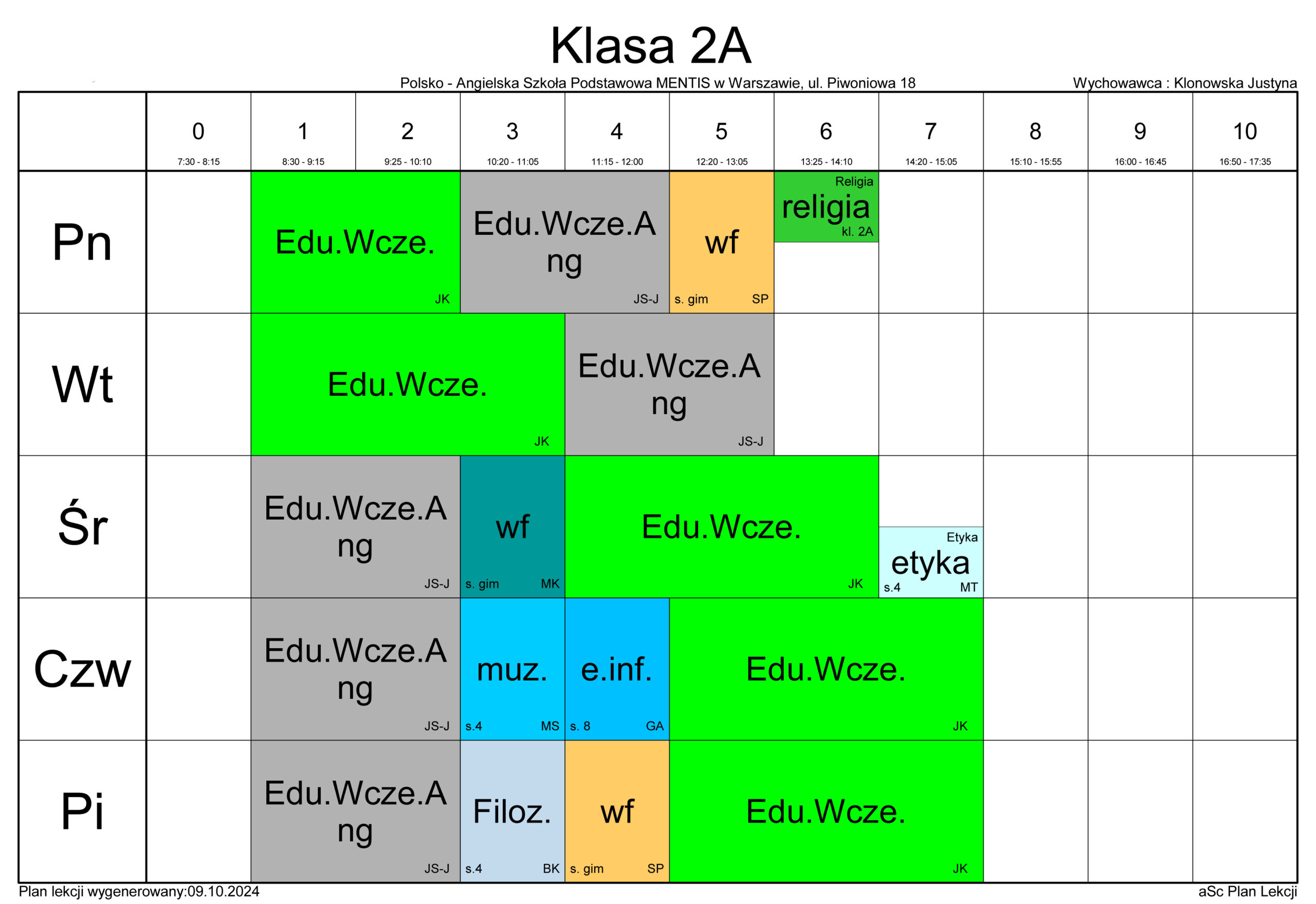 plan 2A scaled - Plan lekcji