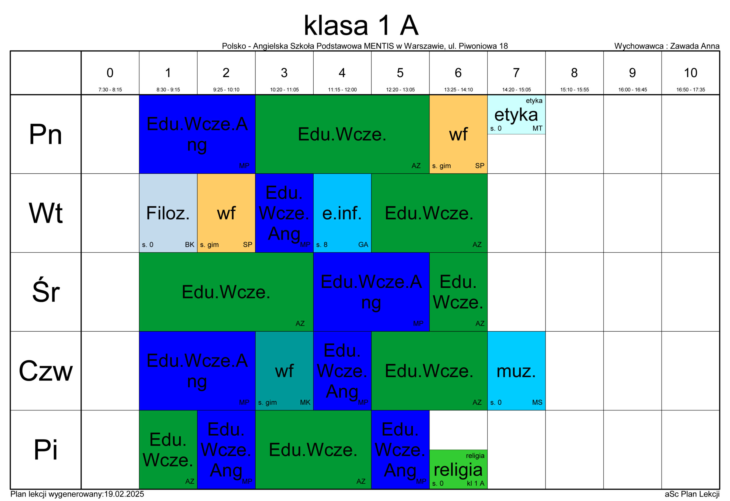 1A scaled - Plan lekcji